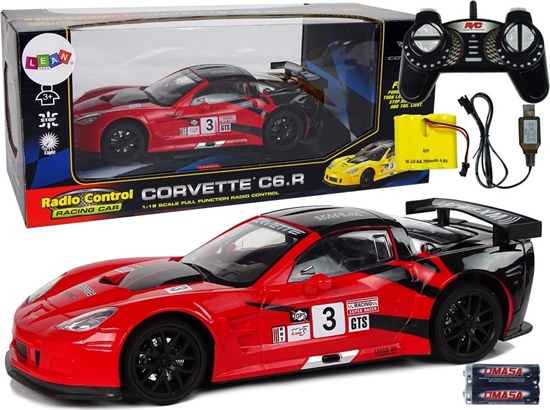 Picture of LeanToys Auto Sportowe Wycigowe R/C 1:18 Corvette C6.R Czerwony 2.4 G wiata