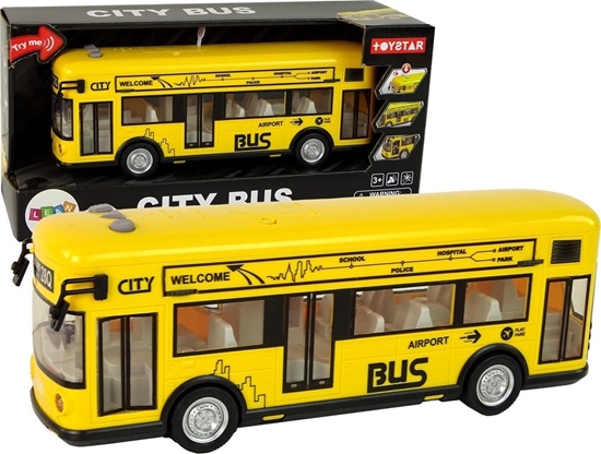 Picture of LeanToys Autobus Miejski óty Z Napdem Frykcyjnym 1:18