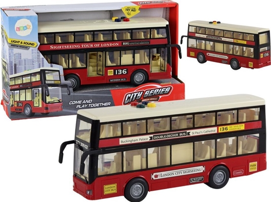 Picture of LeanToys Autobus Pitrowy Miejski wiata Dwiki Czerwony 1:16