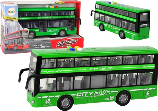 Picture of LeanToys Autobus Pitrowy Na Baterie wiata Dwiki Napd Frykcyjny Zielony 1:16