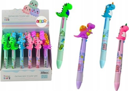 Изображение LeanToys Dugopis Wielokolorowy Na Suwak 3 Kolory Dinozaur