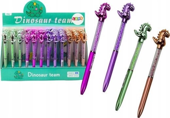 Изображение LeanToys Dugopis Z Dinozaurem Diamenciki Niebieski Wkad 0.7mm Mix