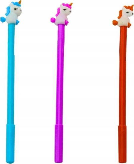 Изображение LeanToys Dugopis Z Jednorocem Zatyczka Czarny Wkad Mix Fioletowy Pomaraczowy 0.5mm