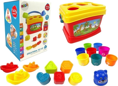 Attēls no LeanToys Edukacyjne Wiaderko Kubeczki Piramidka ódki Sorter Do Kpieli