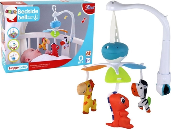 Picture of LeanToys Karuzela óeczkowa Na Baterie Dwiki Niebieska 3 Pluszaki