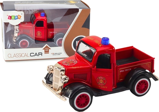 Picture of LeanToys Klasyczne Autko Straackie 1:36 Napd wiata Dwiki Czerwony