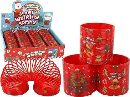 Picture of LeanToys Kultowa Spryna Czerwona Motyw witeczny Relaksacyjna 6CM