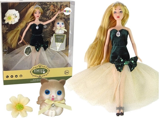 Picture of LeanToys Lalka Dla Dzieci Emily Dugie Wosy Kotek Kwiat