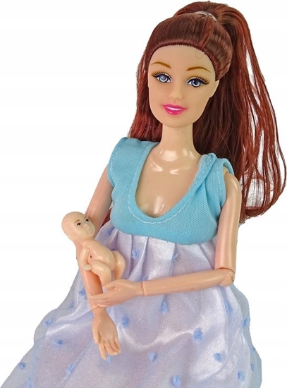 Picture of LeanToys Lalka Dla Dzieci W Ciy Niebieska Sukienka
