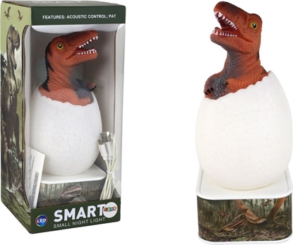 Изображение LeanToys Lampka Jajko Dinozaur LED Micro USB Czerwony T-Rex
