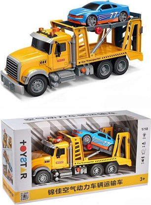 Изображение LeanToys Laweta Pomoc Drogowa Auto 2w1 Regulowana wiata Dwiki