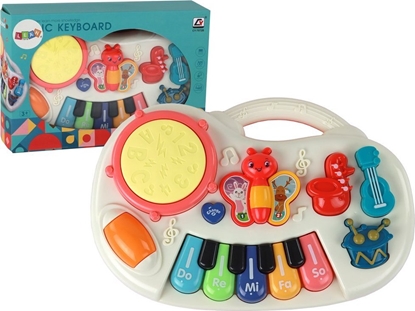 Picture of LeanToys Pianinko Edukacyjne Klawisze Instrumenty Motylki Panel Edukacyjny Muzyczny