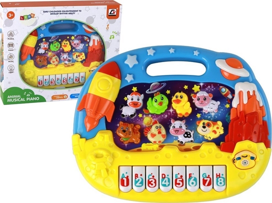 Picture of LeanToys Pianinko Edukacyjne Nauka Angielskiego Organki Zwierztka Kosmos
