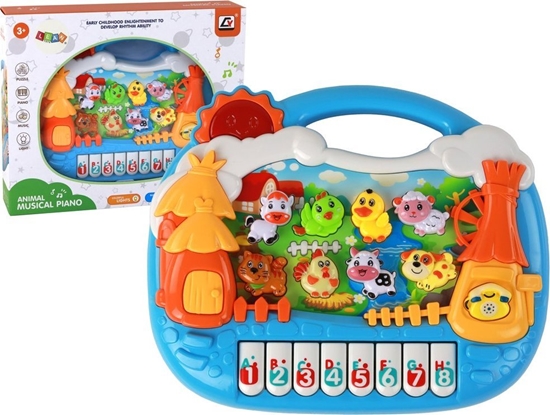 Picture of LeanToys Pianinko Panel Edukacyjny Nauka Angielskiego Motyw Wsi Zwierztka