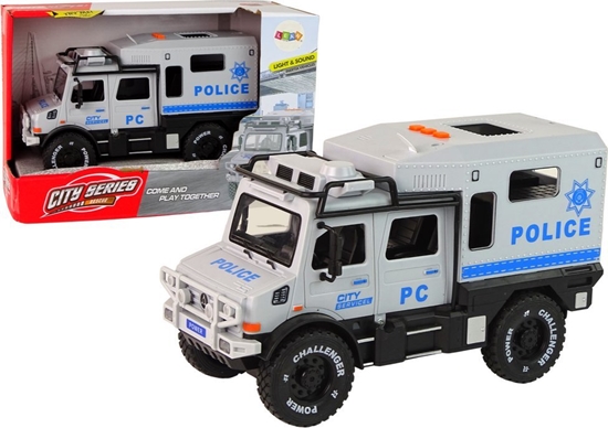 Picture of LeanToys Pojazd Terenowy Policja Siwy Otwierane Drzwi Dwik wiata