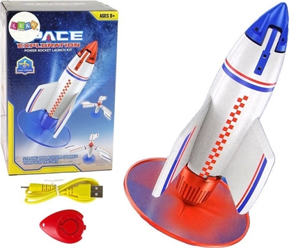 Picture of LeanToys Rakieta Wyrzutnia Latajca adowarka Biaa 21 cm