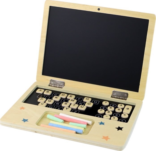 Picture of LeanToys Tablica Drewniana Laptop Kreda