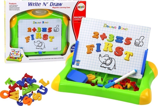 Picture of LeanToys Tablica Edukacyjna Magnetyczna Literki Cyferki Pisak Gbka