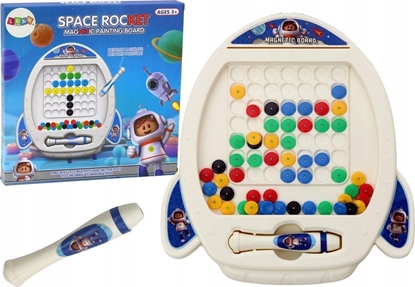 Picture of LeanToys Tablica Magnetyczna Rakieta Kosmiczna 7 Wzorów Dugopis