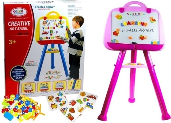 Picture of LeanToys Tablica Magnetyczna Stojca Pisak Magnes Róowa LEAN Toys