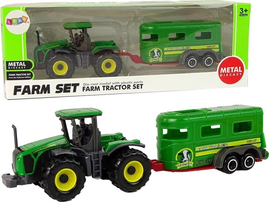 Изображение LeanToys Traktor z Przyczep Zielony