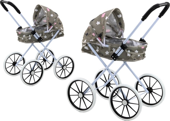 Picture of LeanToys Wózek Dla Lalek Due Koa Skadany Gwiazdki Siwy
