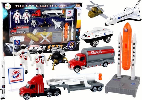 Picture of LeanToys Zestaw Figurek Kosmos Ciarówka Rakieta 15 El.