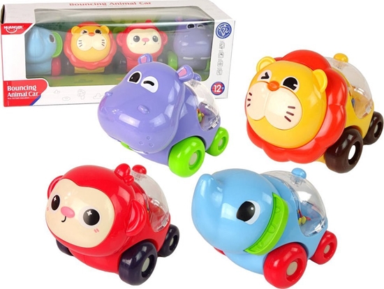 Изображение LeanToys Zestaw Kolorowych Pojazdów Zwierzta z Kuleczkami