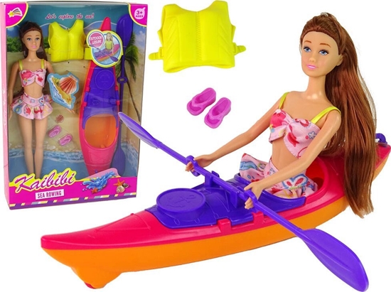 Picture of LeanToys Zestaw Lalka Akcesoria Kajak Róowy