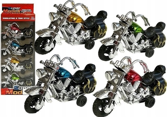 Изображение LeanToys Zestaw Motocykli z Nacigiem 4 sztuki LEAN Toys