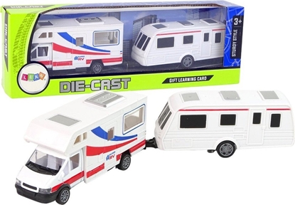 Изображение LeanToys Zestaw Pojazdów Kamper Przyczepa Kempingowa Metalowe Elementy