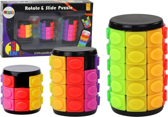 Picture of LeanToys Zestaw Ukadanek Logicznych Walec 3 Stopnie Trudnoci