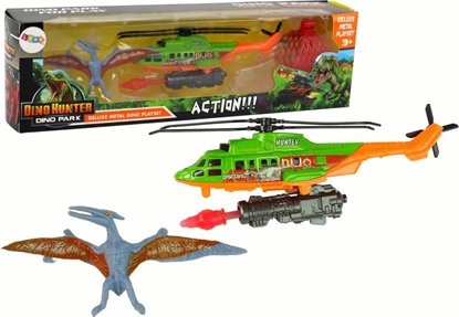 Attēls no LeanToys Zestaw Zielony Helikopter Transport Dinozaura Dino Park