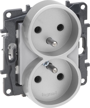 Picture of Legrand Niloe Step Gniazdo zasilajce podwójne 2x2P+Z do ramek wielokrotnych, zaciski rubowe, z przeson styków aluminium 863334