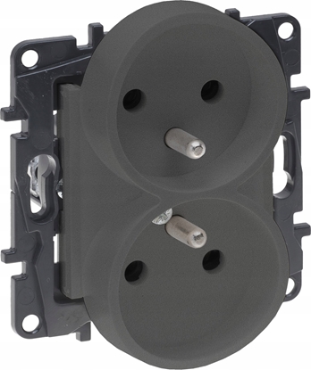 Picture of Legrand Gniazdo podwójne Legrand Niloe Step 863432 z uziemieniem zaciski rubowe stalowe