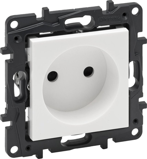 Picture of Legrand Gniazdo pojedyncze Legrand Niloe Step 863119 bez uziemienia z przesonami zaciski rubowe biae