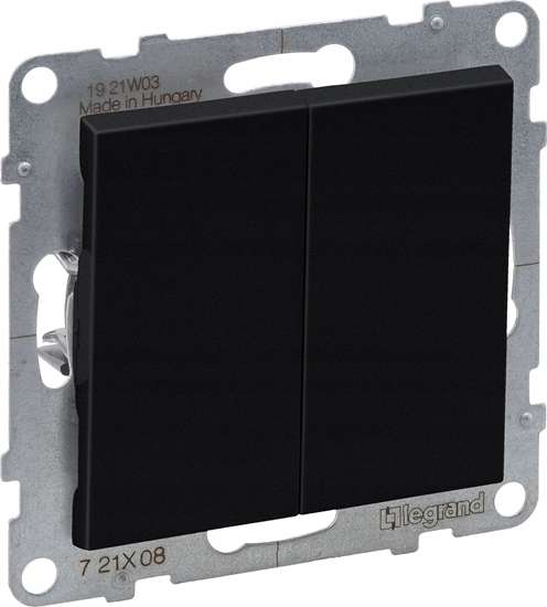 Picture of Legrand SUNO cznik schodowy podwójny czarny 10AX 250V zaciski automatyczne 721408