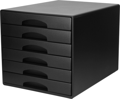 Picture of Leitz Esselte-Leitz LEITZ Schubladenbox Plus, 6 Schübe, schwarz für Format DIN A4 Maxi, Schubladen mit Auszugsstopp, - 1 Stück (5212-00-95)