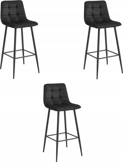 Picture of Leobert Hoker ARCETO - czarny aksamit / nogi czarne x 3