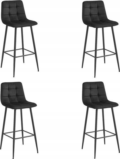 Picture of Leobert Hoker ARCETO - czarny aksamit / nogi czarne x 4