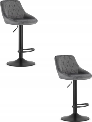 Изображение Leobert Hoker KAST - aksamit szary / baza czarna x 2