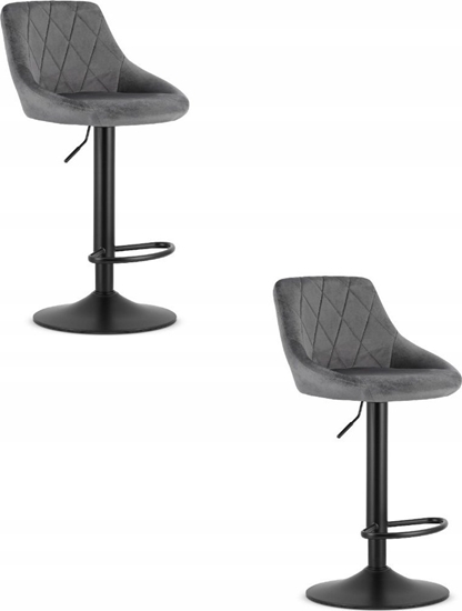 Изображение Leobert Hoker KAST - aksamit szary / baza czarna x 2