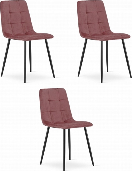 Изображение Leobert Krzeso KARA - róowy aksamit / nogi czarne x 3