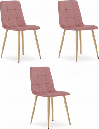 Attēls no Leobert Krzeso KARA - róowy aksamit / nogi kolor drewna x 3