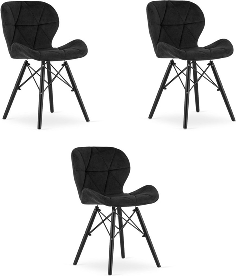 Изображение Leobert Krzeso LAGO Aksamit - czarne / nogi czarne x 3