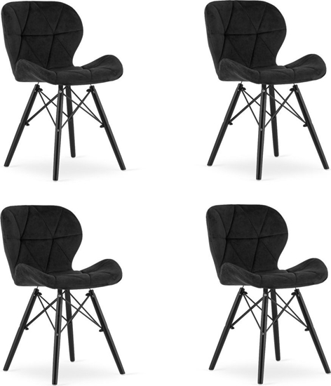 Picture of Leobert Krzeso LAGO Aksamit - czarne / nogi czarne x 4