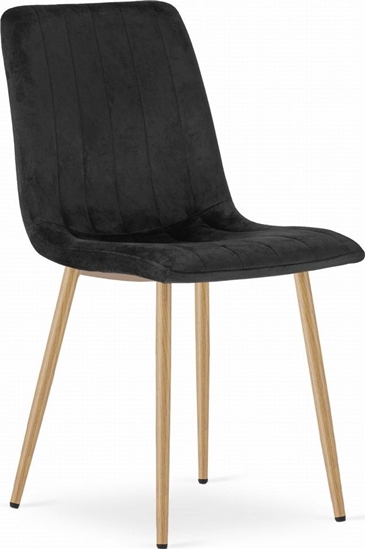 Изображение Leobert Krzeso LAVA - czarny aksamit / nogi kolor drewna x 1