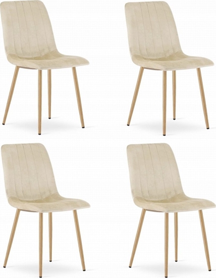 Picture of Leobert Krzeso LAVA - jasny be aksamit / nogi kolor drewna x 4