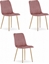 Изображение Leobert Krzeso LAVA - róowy aksamit / nogi kolor drewna x 3