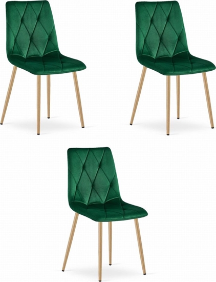 Picture of Leobert Krzeso LIBRA - ciemna ziele aksamit / nogi kolor drewna x 3